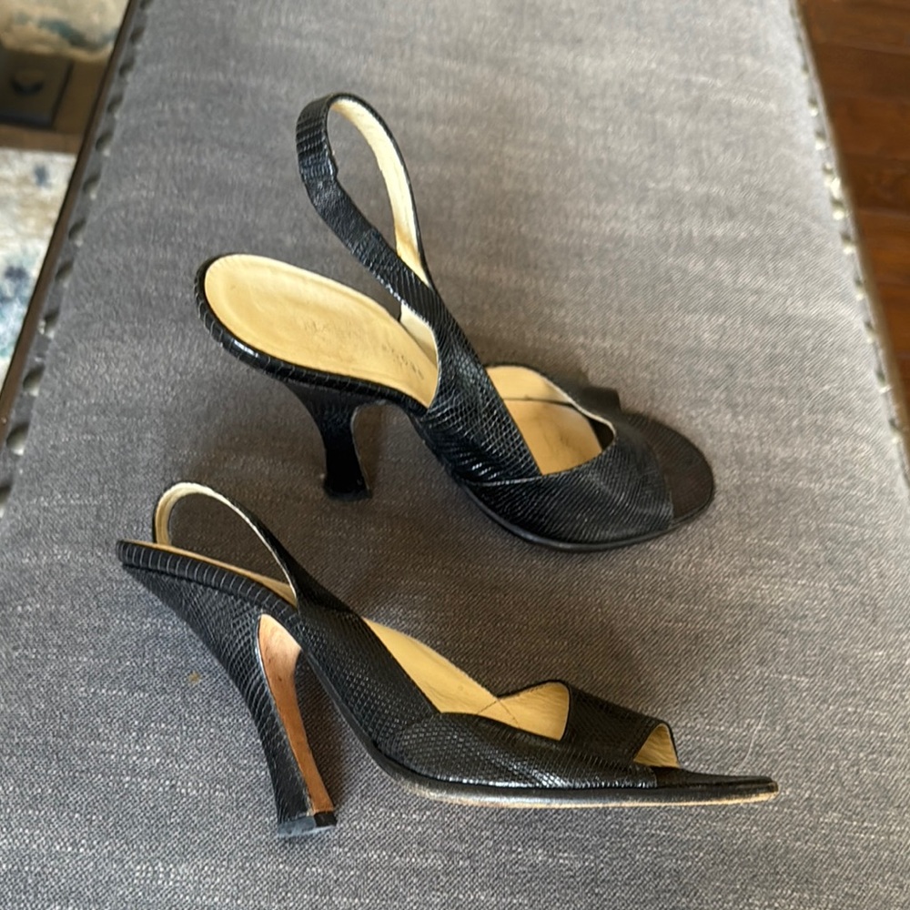 Marc Jacobs Vintage 1990’s Black Slingback Heels 38.5